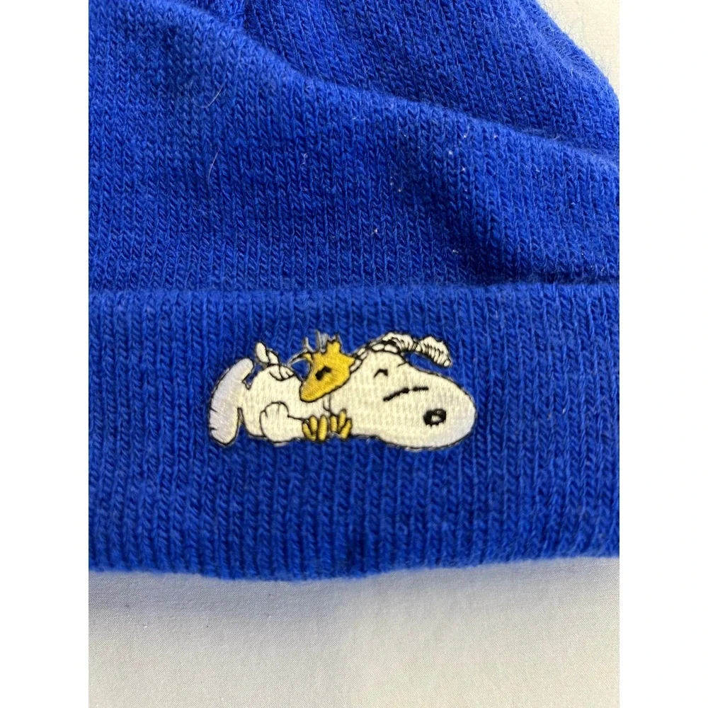 Vintage 1997 baby/kids Peanut Snoopy Woodstock Blue Embroidered Beanie Hat